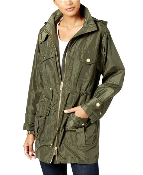 michael kors red parka|Michael Kors anorak jacket women.